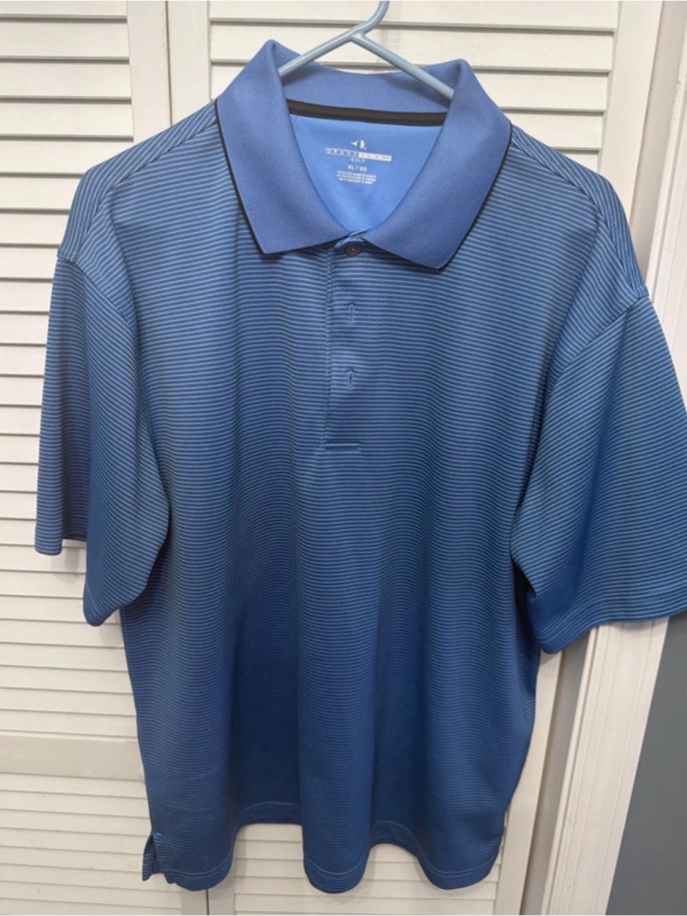 Grand Slam Men's Blue Micro-Stripe Polo